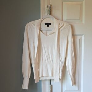 Banana Republic Cream Tie-Neck Sweater